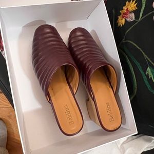 Beklina Ribbed Clog Burgundy - Size 38
